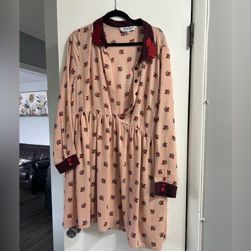Pink Fall leaves dress